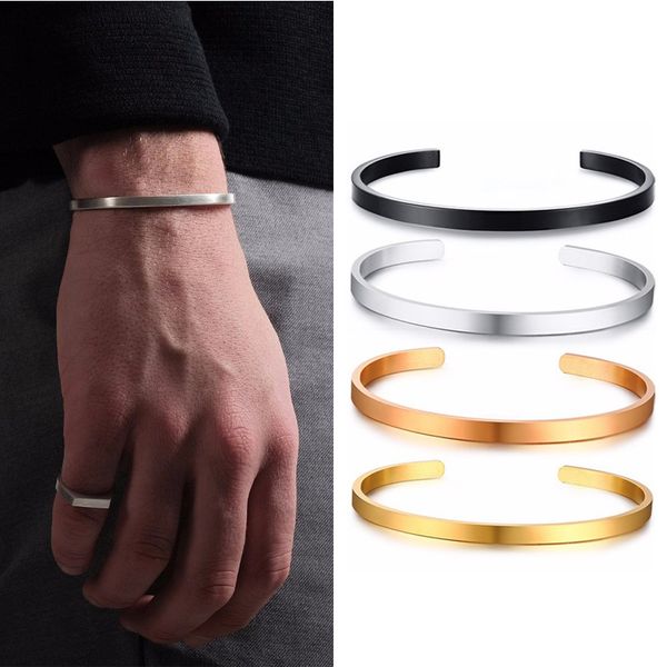 4mm cuff bangle stainless steel mens love cuff bracelet male jewelry, White 
4mm cuff bangle stainless steel mens love cuff bracelet male jewelry, White