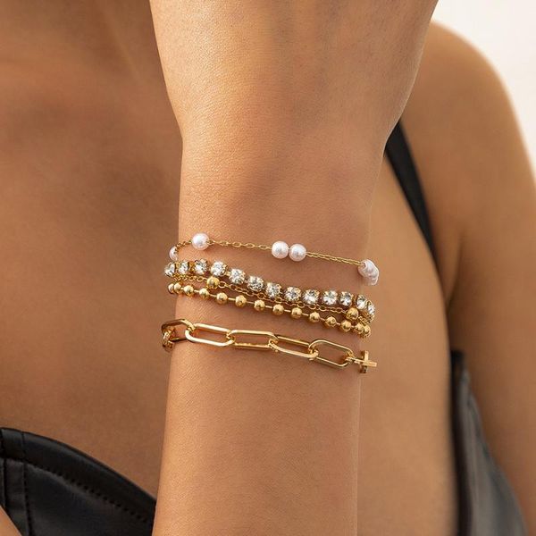 link, chain punk hip hop multi layered gold beaded crystal bracelets for women charm pearl link jewelry gifts, Black
link, chain punk hip hop multi layered gold beaded crystal bracelets for women charm pearl link jewelry gifts, Black