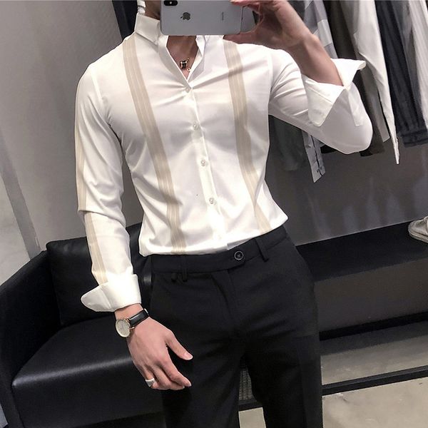 2021 new spring striped shirts for thin men with long sleeves, casual male formal business shirt streetwear chemise homme aftj, White;black
2021 new spring striped shirts for thin men with long sleeves, casual male formal business shirt streetwear chemise homme aftj, White;black