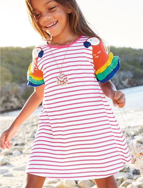 girl's dresses stripe summer children's with bird applique cute american style cotton princess girls dress clothes, Red;yellow
girl's dresses stripe summer children's with bird applique cute american style cotton princess girls dress clothes, Red;yellow