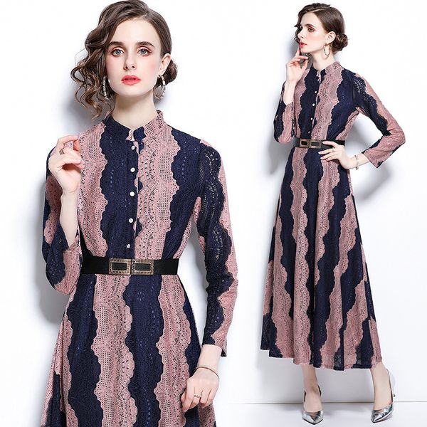 middle aged women's autumn clothes 2021 long sleeves dress fashion lace embroidery dress a-line skirt, Black;gray
middle aged women's autumn clothes 2021 long sleeves dress fashion lace embroidery dress a-line skirt, Black;gray