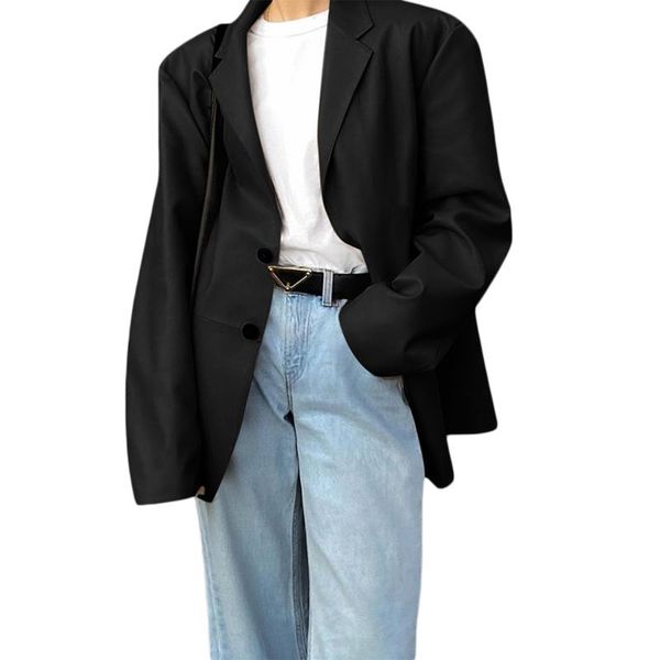 women's hoodies & sweatshirts 2021 ladies solid color button-down collar fashion formal leather blazer, Black
women's hoodies & sweatshirts 2021 ladies solid color button-down collar fashion formal leather blazer, Black
