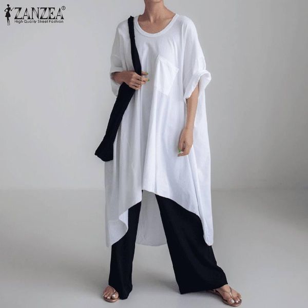 women's blouses & shirts women half sleeve o neck chemise casual autumn irregular hem blouse female tunic holiday baggy shirt bl, White
women's blouses & shirts women half sleeve o neck chemise casual autumn irregular hem blouse female tunic holiday baggy shirt bl, White