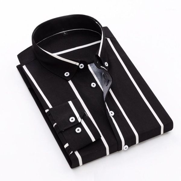 men's casual shirts long sleeve thin vertical stripe korean slim simple fashion middle aged and young students trend shirt, White;black
men's casual shirts long sleeve thin vertical stripe korean slim simple fashion middle aged and young students trend shirt, White;black