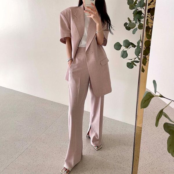 women's two piece pants summer vintage ladies solid pant suits notched collar short sleeve blazer & high waist suit women 2 pieces set, White
women's two piece pants summer vintage ladies solid pant suits notched collar short sleeve blazer & high waist suit women 2 pieces set, White