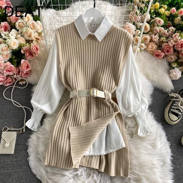 women's blouses & shirts deat women knitting vest shirt turn-down collar long sleeve fashion temperament two piece autumn 2021 11d2944, White
women's blouses & shirts deat women knitting vest shirt turn-down collar long sleeve fashion temperament two piece autumn 2021 11d2944, White