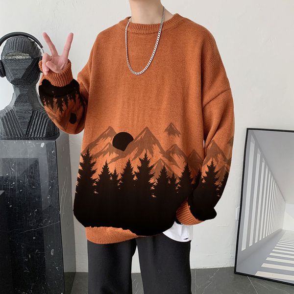 2021 new autumn winter men's warmth fashion retro casual knitted pullover streetwear korean loose print sweater men clothes k102, White;black
2021 new autumn winter men's warmth fashion retro casual knitted pullover streetwear korean loose print sweater men clothes k102, White;black