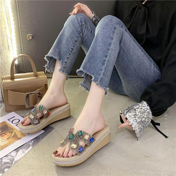 slippers 2021 schoenen vrouw rhinestone outdoor open toe casual women summer beach shoes thick bottom wedges slides pantuflas, Black
slippers 2021 schoenen vrouw rhinestone outdoor open toe casual women summer beach shoes thick bottom wedges slides pantuflas, Black