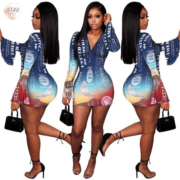 2021 new plus size s-4xl es for women us dollor print v neck butterfly sleeve bodycon streetwear mini wholesale dropshipping a91c, Black;gray
2021 new plus size s-4xl es for women us dollor print v neck butterfly sleeve bodycon streetwear mini wholesale dropshipping a91c, Black;gray