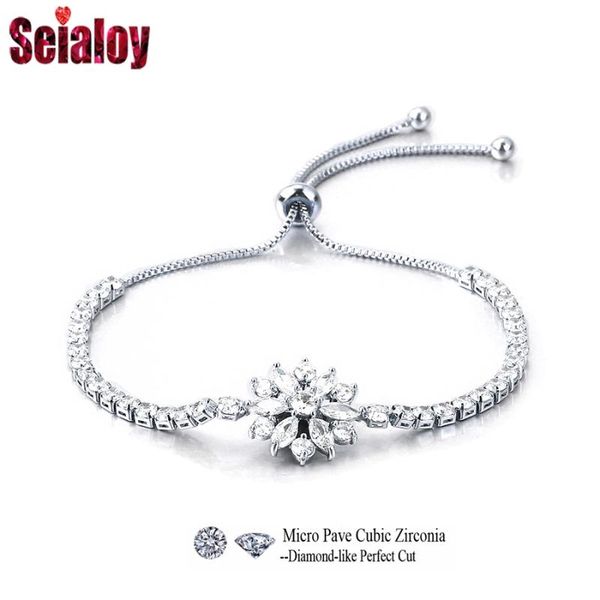charm bracelets seialoy 2021 korean high-end luxury flower zircon adjustable for women cz pulseira feminia female jewelry bracelet, Golden;silver
charm bracelets seialoy 2021 korean high-end luxury flower zircon adjustable for women cz pulseira feminia female jewelry bracelet, Golden;silver