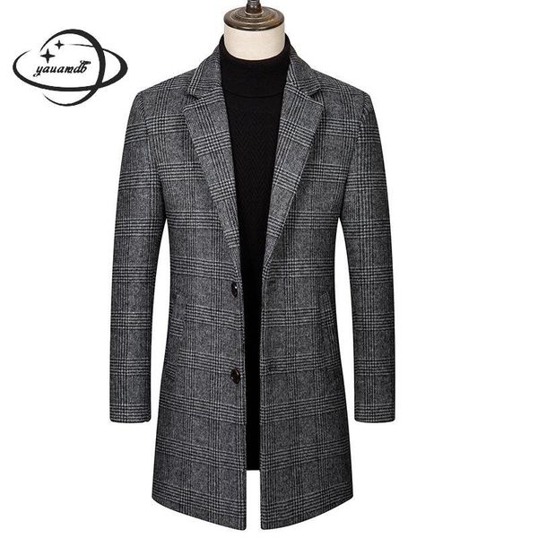 men's wool & blends mens coats winter male jackets clothing turn-down collar plaid single breasted business man outerwear clothes h224, Black
men's wool & blends mens coats winter male jackets clothing turn-down collar plaid single breasted business man outerwear clothes h224, Black