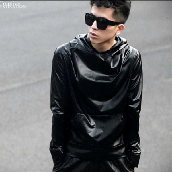 spring and autumn korean new men's pu leather long sleeve sweater fashion leisure personality mainstream performance clothes, Black;brown
spring and autumn korean new men's pu leather long sleeve sweater fashion leisure personality mainstream performance clothes, Black;brown