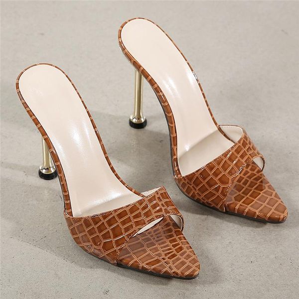 slippers 2021 summer women 11cm high heels mules slides female stiletto green girls crocodile leather party red shoes, Black
slippers 2021 summer women 11cm high heels mules slides female stiletto green girls crocodile leather party red shoes, Black