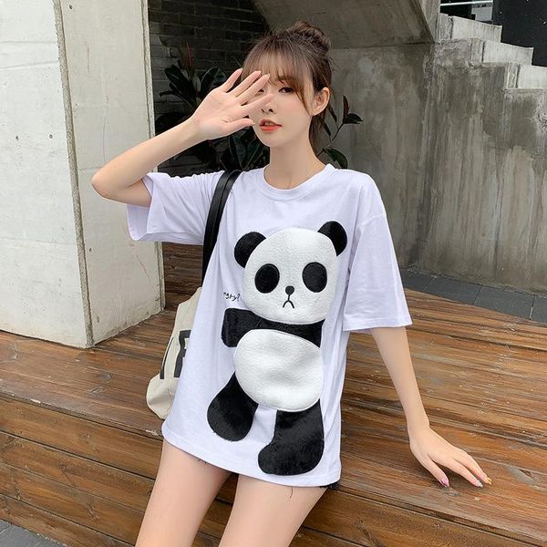 women's t-shirt 2021 summer oversize casual white short sleeve female korean loose versatile cartoon panda top
women's t-shirt 2021 summer oversize casual white short sleeve female korean loose versatile cartoon panda top