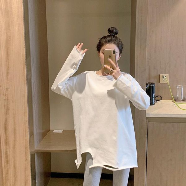 women's sweaters 2021 spring mid-length loose autumn and winter western style shirt inner wear white long sleeve t-shirt, White;black
women's sweaters 2021 spring mid-length loose autumn and winter western style shirt inner wear white long sleeve t-shirt, White;black
