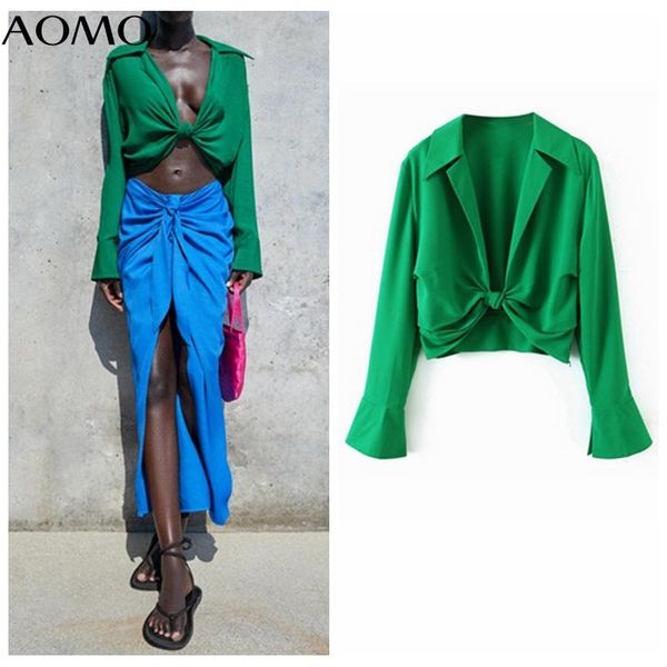 women's blouses & shirts aomo 2021 women green bow crop blouse long sleeve chic female lady shirt sl206a, White
women's blouses & shirts aomo 2021 women green bow crop blouse long sleeve chic female lady shirt sl206a, White