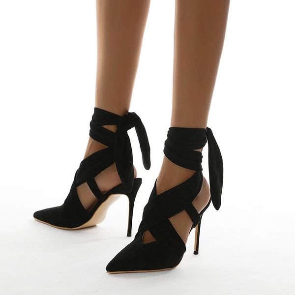 women pumps fashion pointed toe ankle lace-up stiletto high heels sandals nightclub stripper shoes female, Black
women pumps fashion pointed toe ankle lace-up stiletto high heels sandals nightclub stripper shoes female, Black