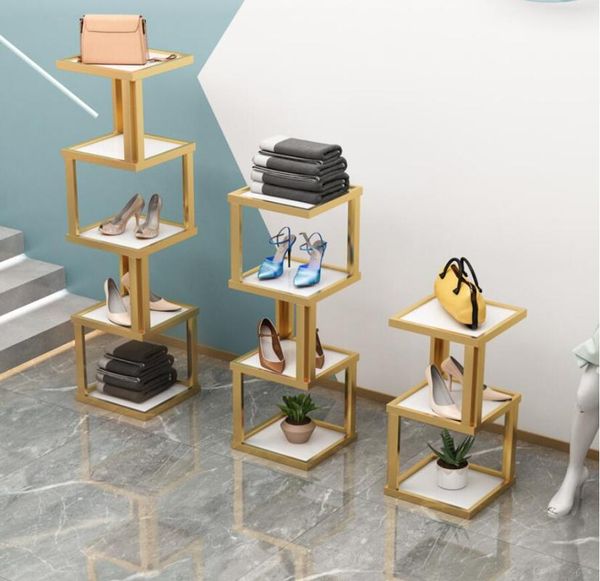 hooks & rails creative water platform zhongdao multi layer shelf bag rack shoe simple boutique display window
hooks & rails creative water platform zhongdao multi layer shelf bag rack shoe simple boutique display window