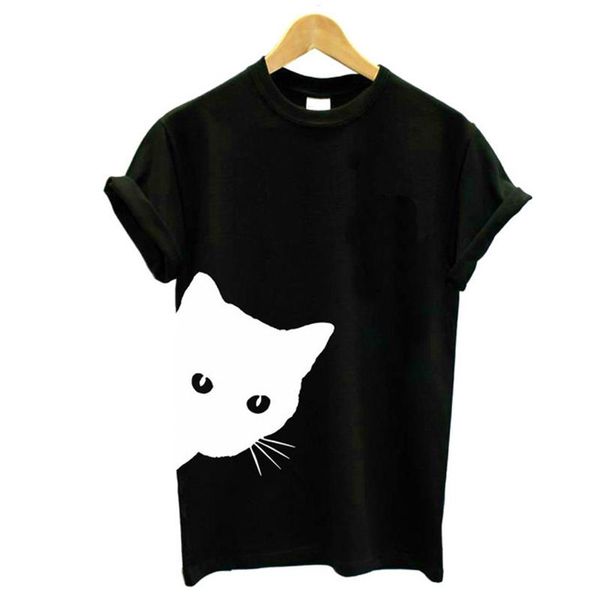 women's t-shirt cute cat print t shirt korean style harajuku short sleeve o-neck casual graphic woman, White
women's t-shirt cute cat print t shirt korean style harajuku short sleeve o-neck casual graphic woman, White