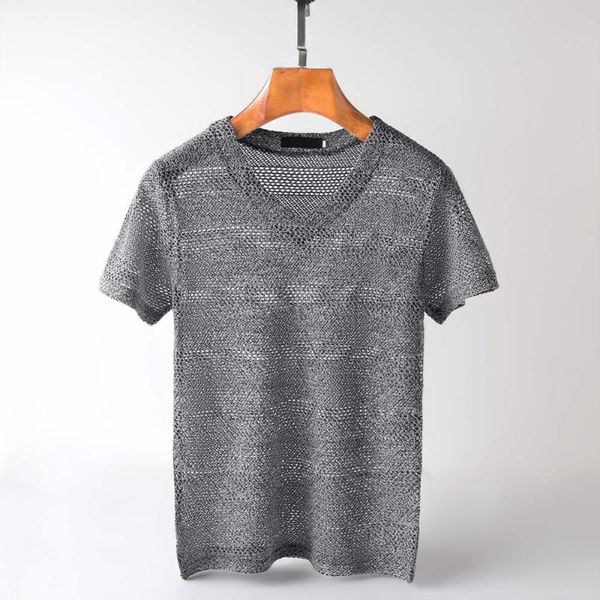 men's t-shirts t-shirt hollow mesh short-sleeved for men summer beach thin solid color v-neck pullover loose casual male blouse, White;black
men's t-shirts t-shirt hollow mesh short-sleeved for men summer beach thin solid color v-neck pullover loose casual male blouse, White;black