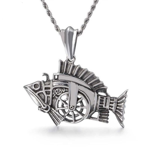 pendant necklaces mechanical fish bone hip hop necklace stainless steel hollow personality male, Silver
pendant necklaces mechanical fish bone hip hop necklace stainless steel hollow personality male, Silver