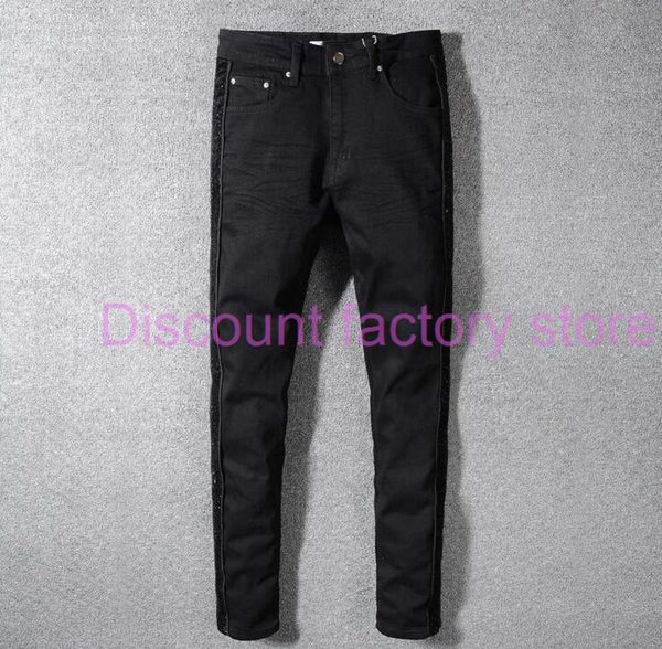 mens side panelled black skinny jeans fashion designer distressed slim fit motorcycle biker hole beggar hip hop denim pants 566, Blue
mens side panelled black skinny jeans fashion designer distressed slim fit motorcycle biker hole beggar hip hop denim pants 566, Blue