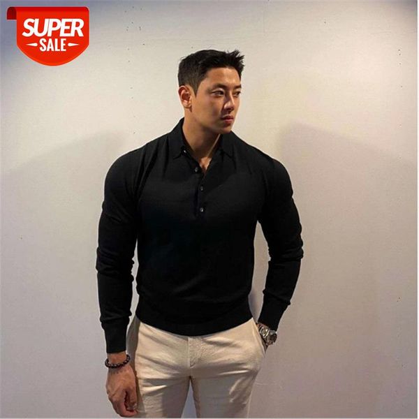 New men's autumn cotton sweatshirts gyms fitness POLO Male casual fashion slim-fitting long-sleeved shirts #GQ8K, White;black
New men's autumn cotton sweatshirts gyms fitness POLO Male casual fashion slim-fitting long-sleeved shirts #GQ8K, White;black