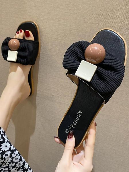 slippers beach shoes woman's butterfly-knot flock slides fashion sabot 2021 soft flat luxury pu rubber basic, Black
slippers beach shoes woman's butterfly-knot flock slides fashion sabot 2021 soft flat luxury pu rubber basic, Black