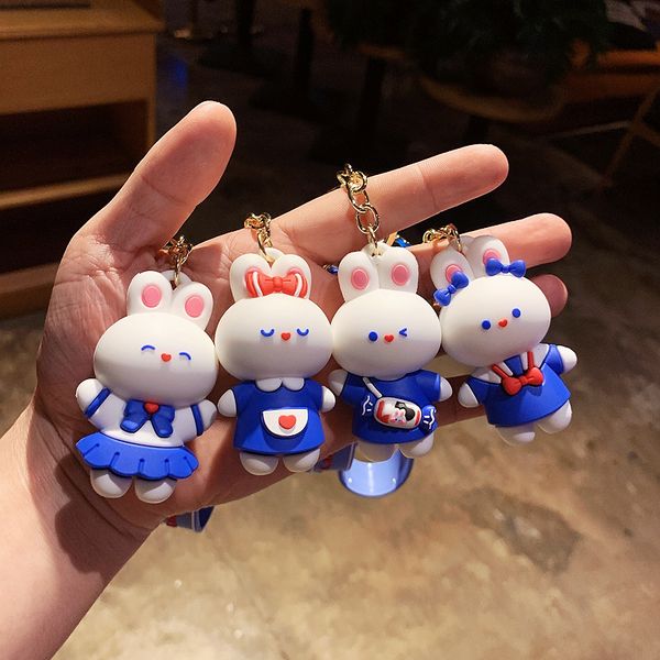 fashion accessories creative cartoon cute trinket white rabbit creamy keychain, Silver
fashion accessories creative cartoon cute trinket white rabbit creamy keychain, Silver