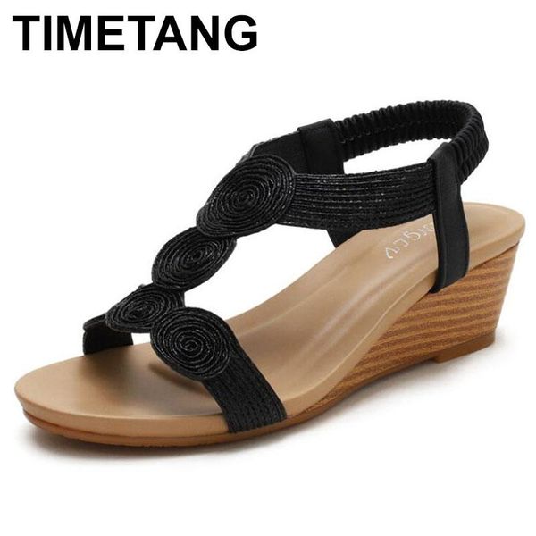 timetangroman slope heel sandals summer new style with comfortable casual large size women's shoes mid-heel bohemian leathershoe, Black
timetangroman slope heel sandals summer new style with comfortable casual large size women's shoes mid-heel bohemian leathershoe, Black