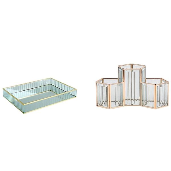 kitchen storage & organization glass mirror tray gold metal edge red wine plate decorating with luxury golden cosmetic box
kitchen storage & organization glass mirror tray gold metal edge red wine plate decorating with luxury golden cosmetic box