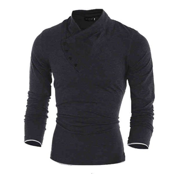 long sleeve slim tshirts for mens solid color pullover homme tees with button spring autumn casual tshirt, White;black
long sleeve slim tshirts for mens solid color pullover homme tees with button spring autumn casual tshirt, White;black