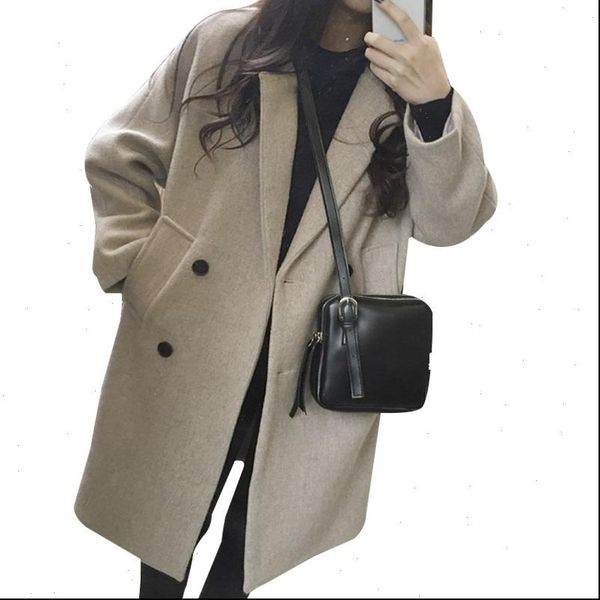normov casual women wool coats turn down collar long sleeve double breasted pockets cotton jacket autumn winter solid wool coats, Black
normov casual women wool coats turn down collar long sleeve double breasted pockets cotton jacket autumn winter solid wool coats, Black