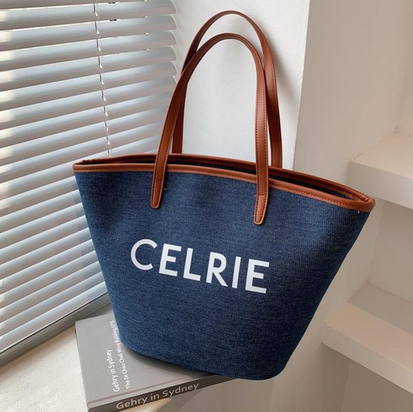 evening bags 2021 fashion summer high-capacity quality denim canvas western style letter printing shopping women shoulder tote handbag
evening bags 2021 fashion summer high-capacity quality denim canvas western style letter printing shopping women shoulder tote handbag
