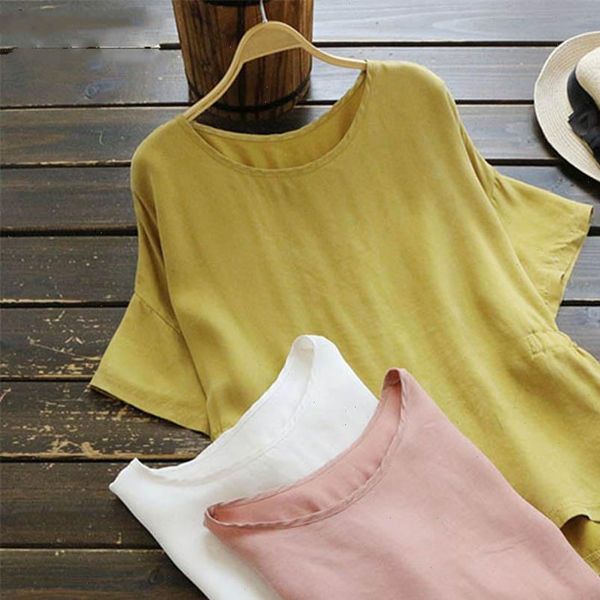 womens blouse short sleeve cotton and linen round neck loose shirt blouse chemise femme casual summer womens and blouses, White
womens blouse short sleeve cotton and linen round neck loose shirt blouse chemise femme casual summer womens and blouses, White