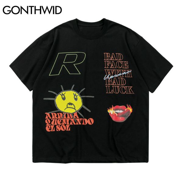 gonthwid tshirts streetwear graffiti face mouth short sleeve tees shirts harajuku hip hop streetwear t-shirts casual cotton c0315, White;black
gonthwid tshirts streetwear graffiti face mouth short sleeve tees shirts harajuku hip hop streetwear t-shirts casual cotton c0315, White;black