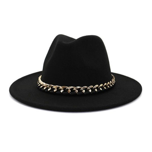 wide brim hats black khaki women's hat panama caps jazz felted chain belt cowboy casual luxury winter for women, Blue;gray
wide brim hats black khaki women's hat panama caps jazz felted chain belt cowboy casual luxury winter for women, Blue;gray