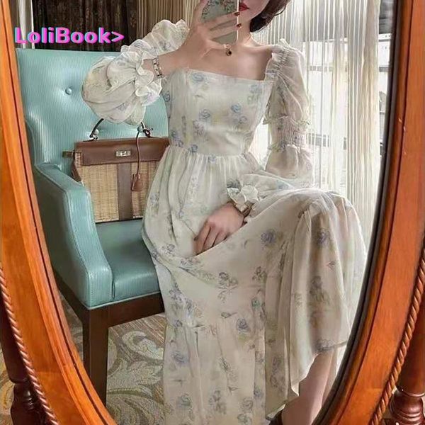 casual dresses lolibook one piece dress korea fairy floral midi women puff sleeve elegant vintage party office lady summer, Black;gray
casual dresses lolibook one piece dress korea fairy floral midi women puff sleeve elegant vintage party office lady summer, Black;gray
