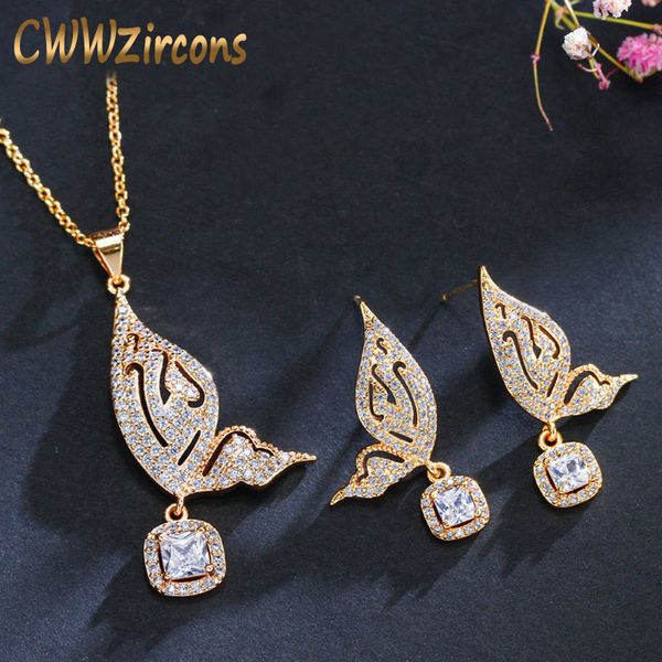 jewelry sets cwwzircons yellow gold color lovely butterfly shape earrings necklace chic cubic zirconia set for women accessories t004, Black
jewelry sets cwwzircons yellow gold color lovely butterfly shape earrings necklace chic cubic zirconia set for women accessories t004, Black