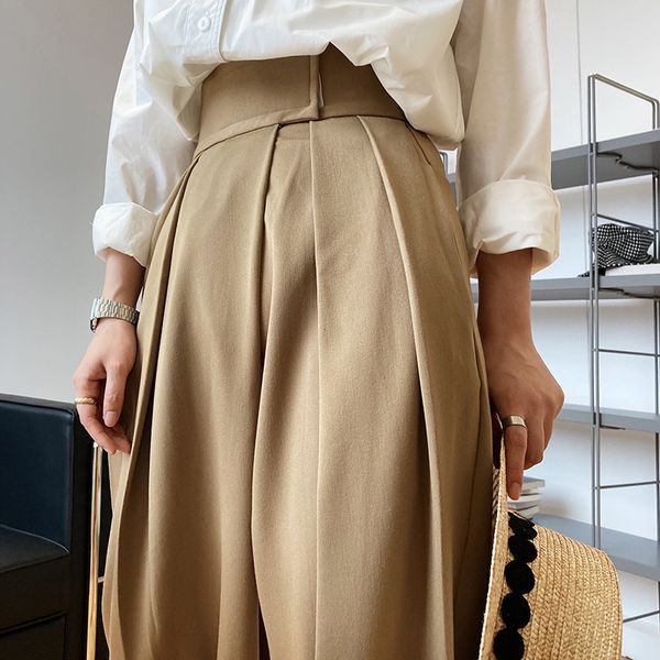 spring 2021 new high waist women casual female trousers outwear wide leg harlan pants r2qb, Black;white
spring 2021 new high waist women casual female trousers outwear wide leg harlan pants r2qb, Black;white