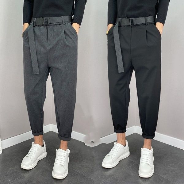 net red hanging thin trousers men's straight tube loose casual harlan show the trend of high small foot nine point pants in summer, Black
net red hanging thin trousers men's straight tube loose casual harlan show the trend of high small foot nine point pants in summer, Black