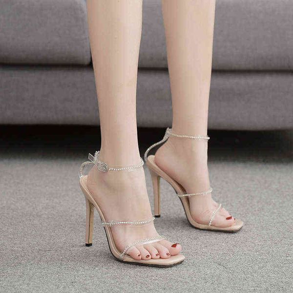 fashion thin heel rhinestone one line buckle women's shoes high heel thin heel women's sandals, Black
fashion thin heel rhinestone one line buckle women's shoes high heel thin heel women's sandals, Black