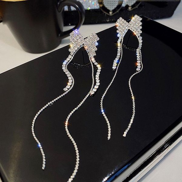 dangle & chandelier fashion fresh shiny crystal bowknot senior drop earrings joker long metal tassel elegant sweet women jewelry, Silver
dangle & chandelier fashion fresh shiny crystal bowknot senior drop earrings joker long metal tassel elegant sweet women jewelry, Silver