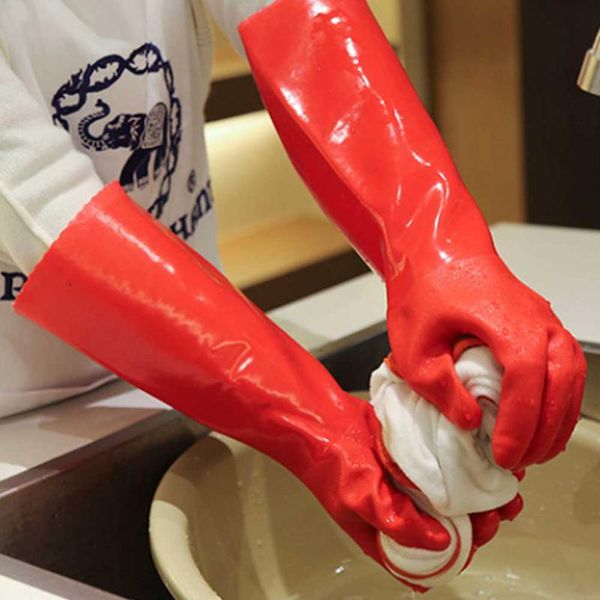 disposable gloves 1 pair dishwashing thicken kitchen cleaning non-slip housework for daily use (length 40cm, red)
disposable gloves 1 pair dishwashing thicken kitchen cleaning non-slip housework for daily use (length 40cm, red)