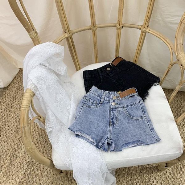 shorts 2021 girls boys denim spring summer fashion kids clothes 2-8 years, Black