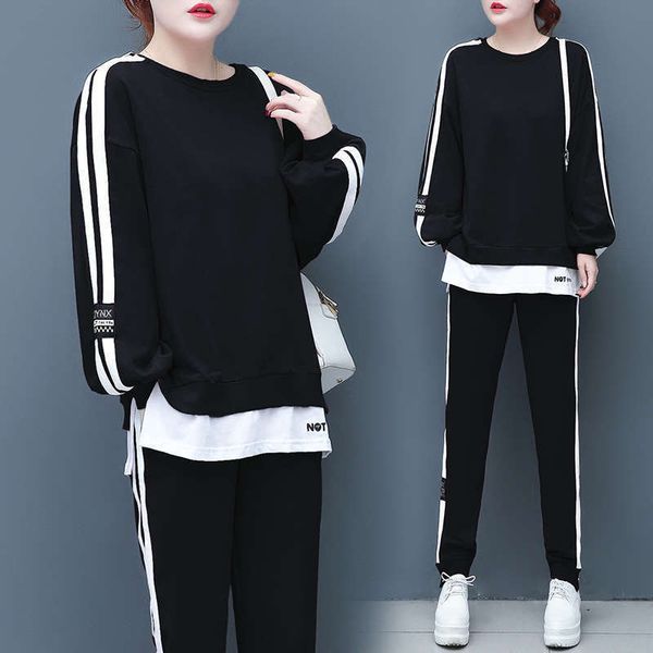 large sportswear tracksuits women's autumn long sleeve sweater pants two piece set, Gray
large sportswear tracksuits women's autumn long sleeve sweater pants two piece set, Gray