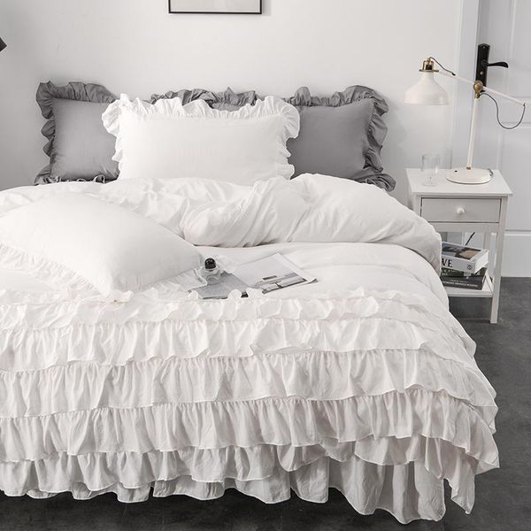 bedding sets white pink gray soft korean princess style set layered ruffles design duvet cover bed skirt sheet pillowcases 4pcs
bedding sets white pink gray soft korean princess style set layered ruffles design duvet cover bed skirt sheet pillowcases 4pcs
