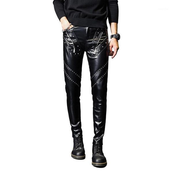 idopy men`s skinny faux leather pants punk pu stage performance rivet night club party trousers male with studs men's, Black
idopy men`s skinny faux leather pants punk pu stage performance rivet night club party trousers male with studs men's, Black