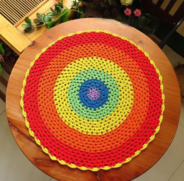 table cloth arrive hand crochet 6 color rainbow 45cm round tablecloths cotton placemats vase mat insulation pad home textile
table cloth arrive hand crochet 6 color rainbow 45cm round tablecloths cotton placemats vase mat insulation pad home textile
