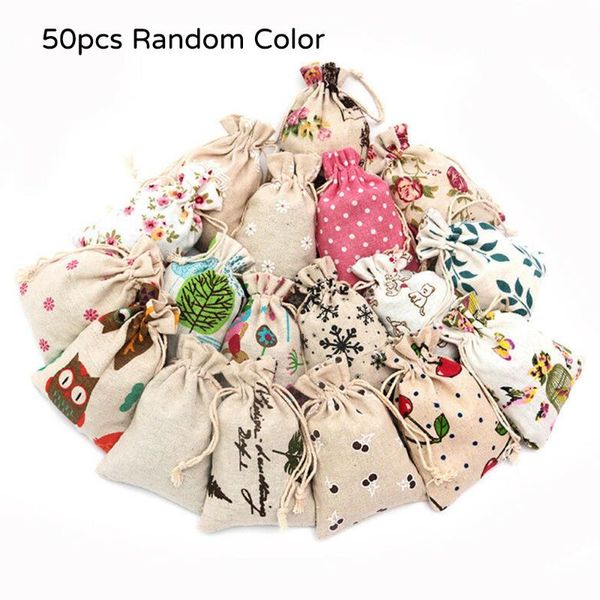 gift wrap 50pcs xmas printed handmade cotton linen storage package bag drawstring travel women small cloth pouch
gift wrap 50pcs xmas printed handmade cotton linen storage package bag drawstring travel women small cloth pouch